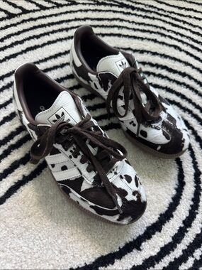 adidas Kids' Cow Print Brown & White Sneakers
